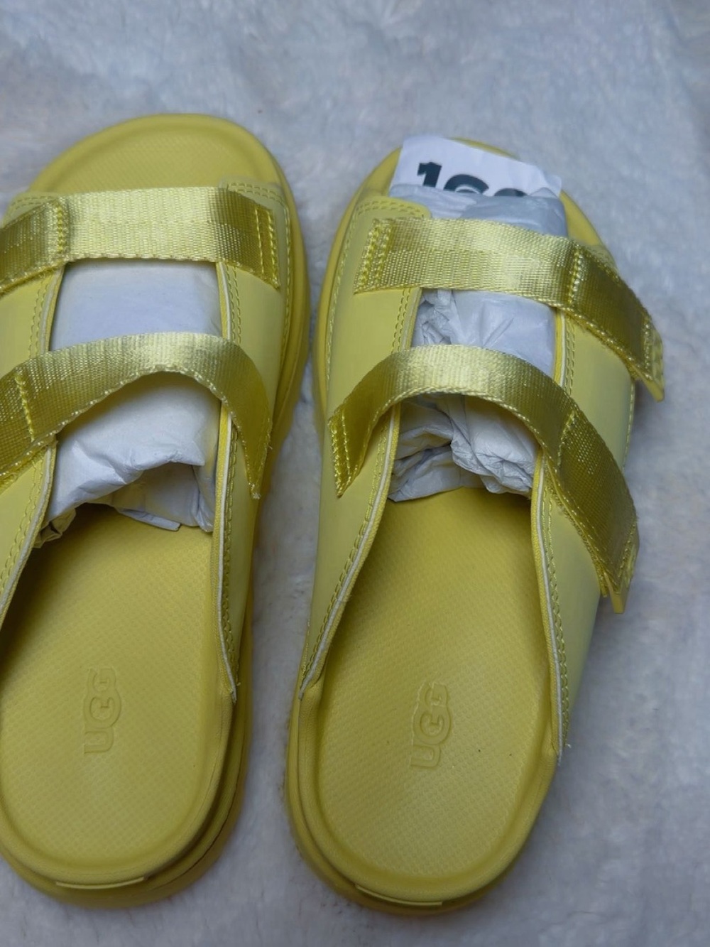 UGG Kids Yellow Double-Strap Slide Sandals